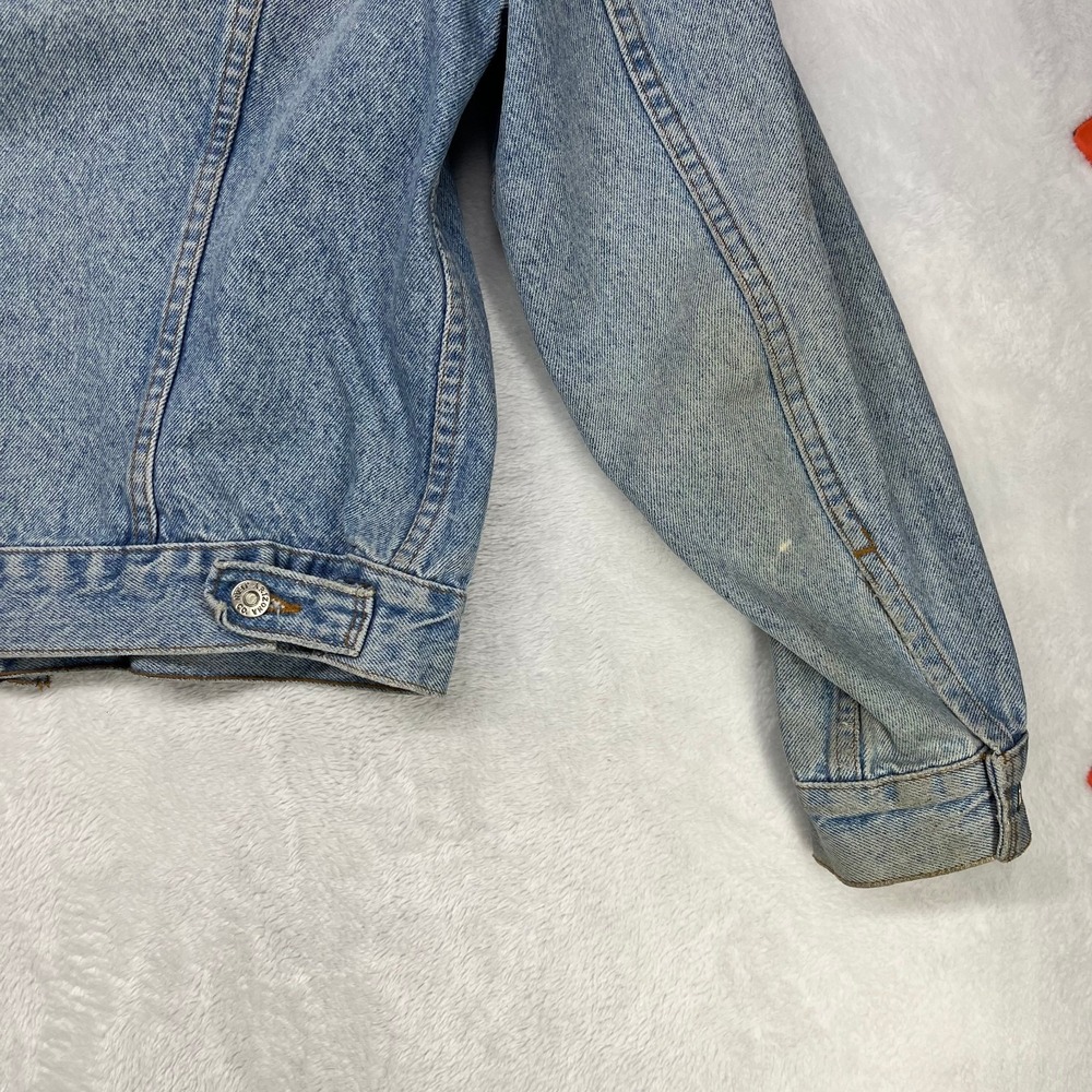 Vintage‎ Arizona Jean Co. Trucker Jacket Men's Blue Denim Pockets Button Front - Picture 10 of 12